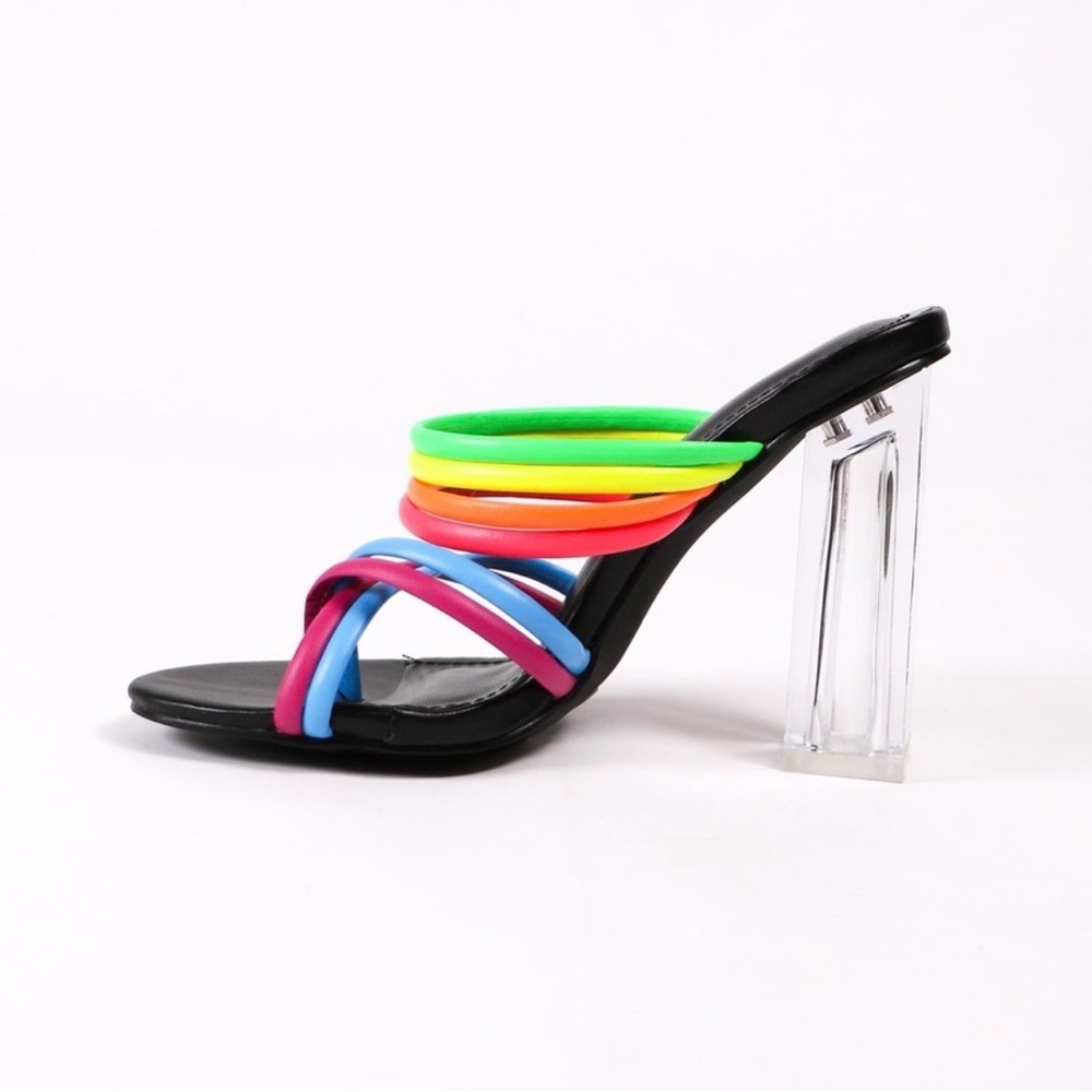 NWT Rainbow & Clear Heels - Picture 3 of 3